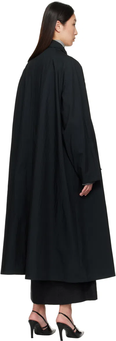 Le17septembre Navy Scarf Trench Coat In Black