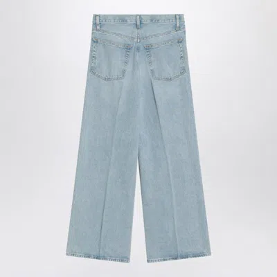 Frame Low Baggy Wide Leg Jeans In Organic Denim In Blue