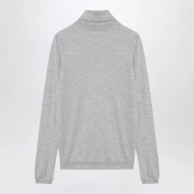 Brunello Cucinelli Light Grey Turtleneck In Cashmere Blend In Gray