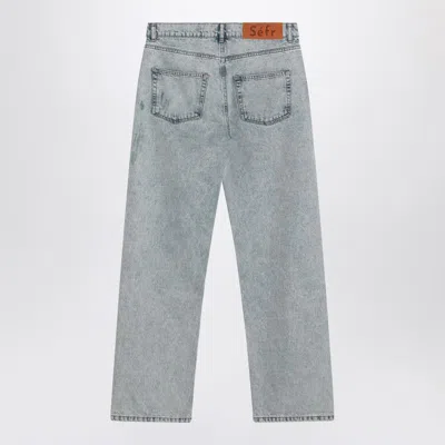 Séfr Light Blue Distressed Jeans Men In Gray