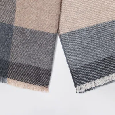 Brunello Cucinelli Colour-block Scarf In Wool And Cashmere In Multi