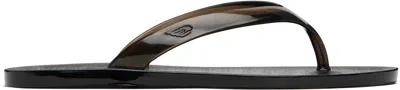Ancient Greek Sandals Black Jelly Flip-flops In Black