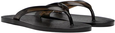 Ancient Greek Sandals Black Jelly Flip-flops In Black