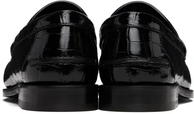 Versace Black Croc-effect Medusa '95 Loafers