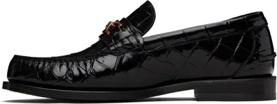 Versace Black Croc-effect Medusa '95 Loafers