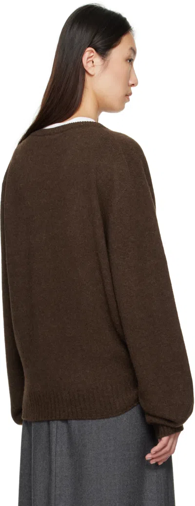 Le17septembre Brown Alpaca V-neck Sweater In Brown