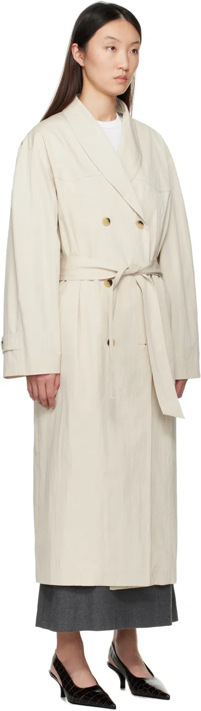 Le17septembre Beige Double-breasted Trench Coat In White