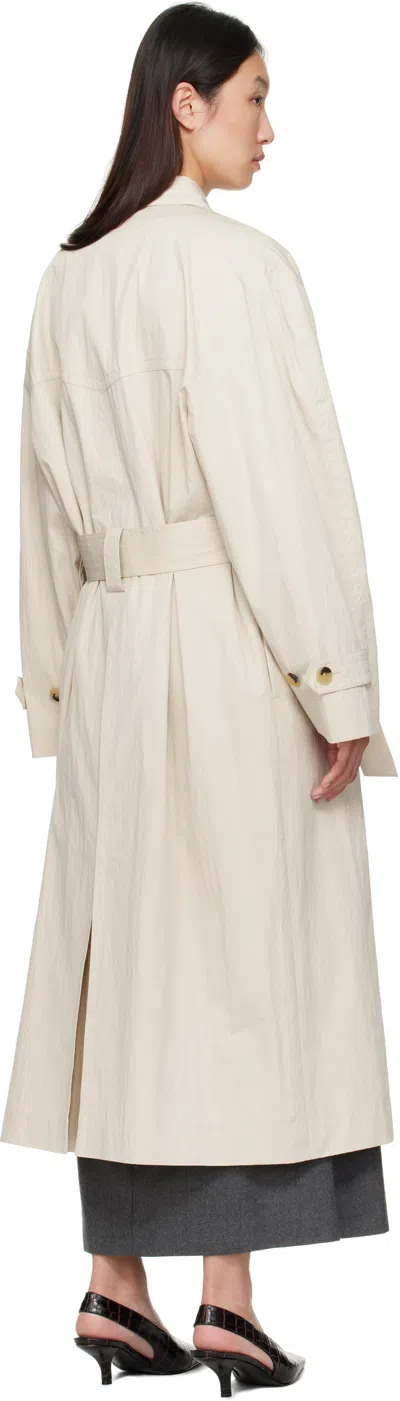Le17septembre Beige Double-breasted Trench Coat In White