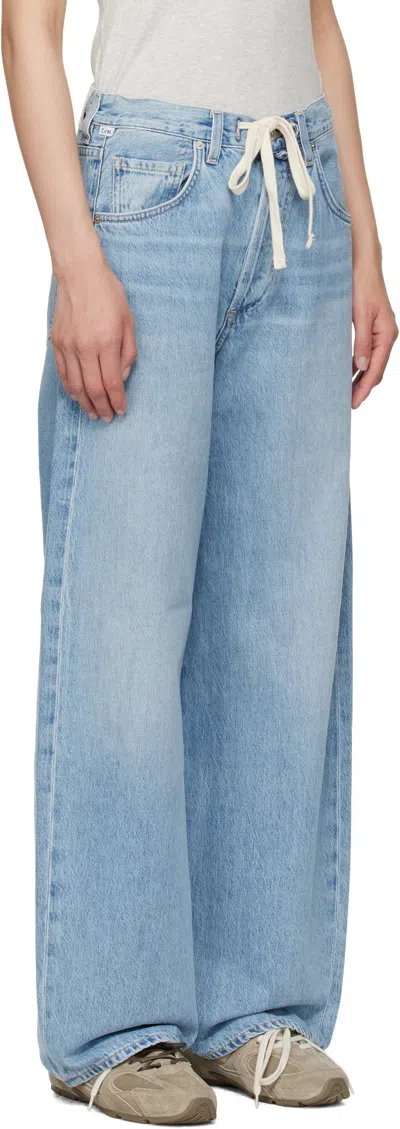 Citizen Of Humanity Blue Brynn Drawstring Jeans In Blue