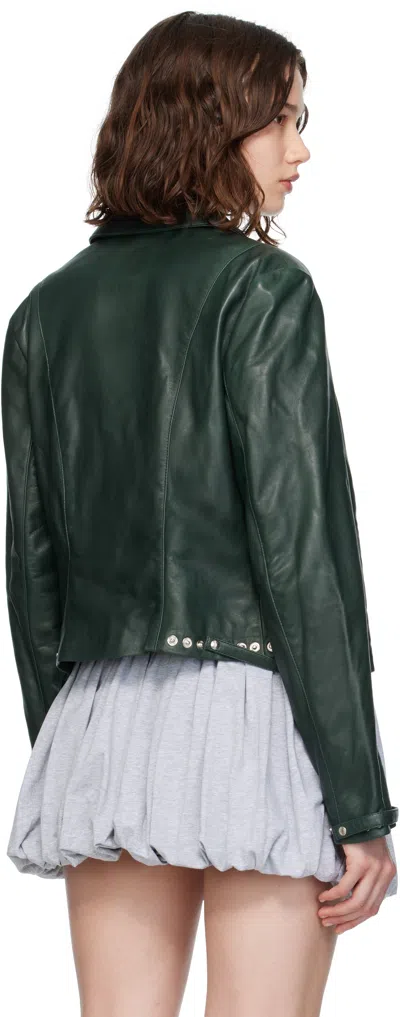 Paloma Wool Khaki Octavia Leather Jacket