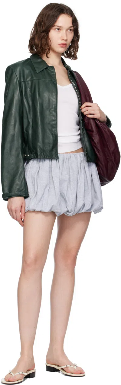 Paloma Wool Khaki Octavia Leather Jacket