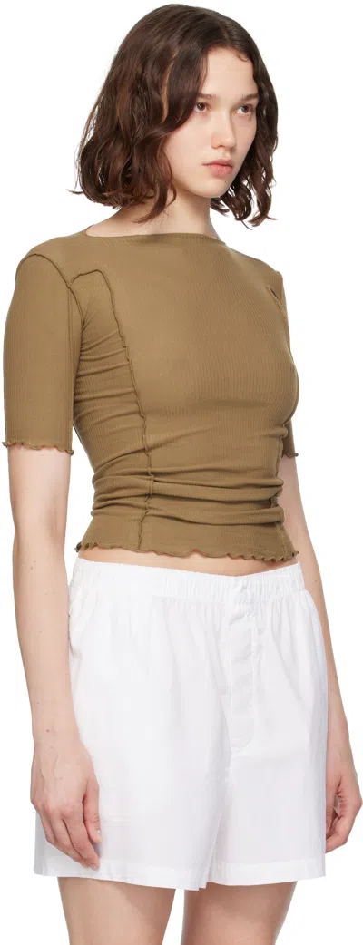 Baserange Tan Omato 3/4 T-shirt In Brown