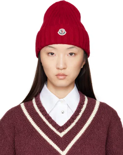 Moncler Red Wool Beanie
