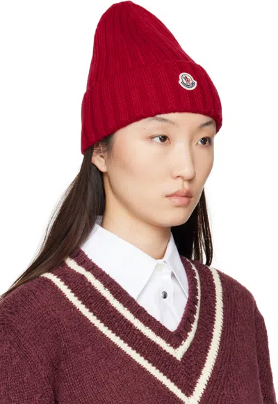 Moncler Red Wool Beanie