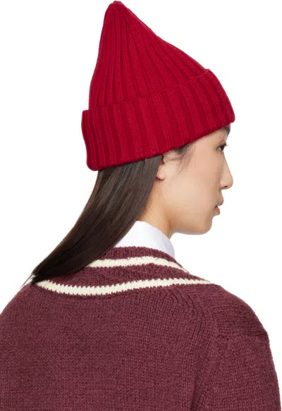 Moncler Red Wool Beanie