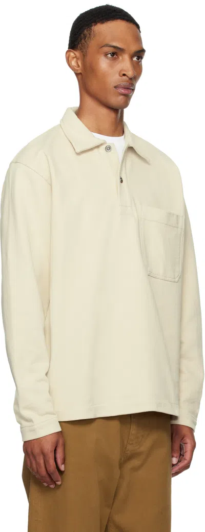 Norse Projects Beige Fraser Relaxed Organic Loopback Ls Polo In Neutral