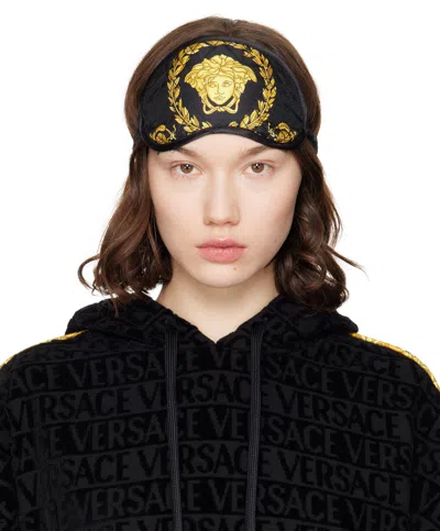 Versace Black & Gold Crete De Fleur Sleep Mask