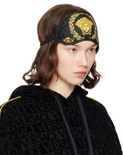 Versace Black & Gold Crete De Fleur Sleep Mask
