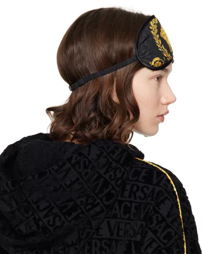 Versace Black & Gold Crete De Fleur Sleep Mask