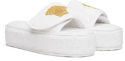 Versace White ' Allover' Slippers
