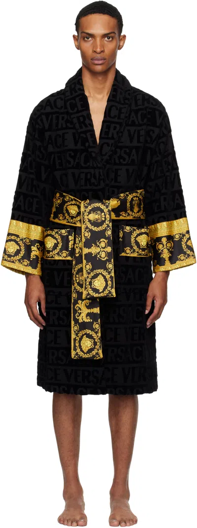 Versace Navy 'i Heart Baroque' Bathrobe