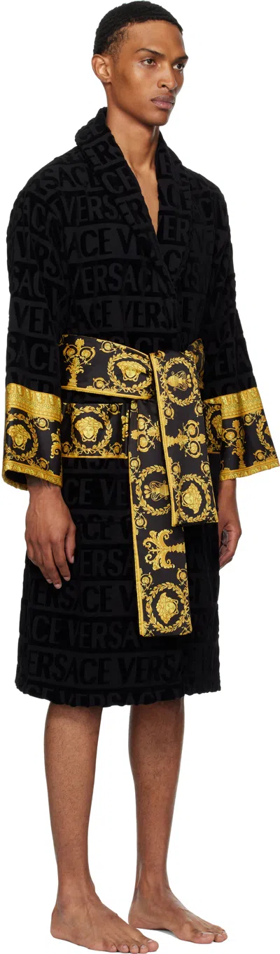 Versace Navy 'i Heart Baroque' Bathrobe