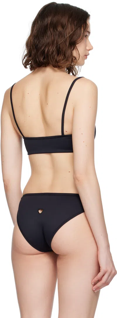 Baserange Black Heart Bikini Top In Black