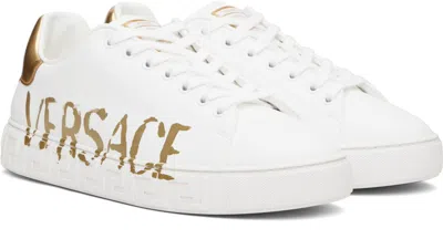 Versace Logo Greca Low-top Sneakers In White