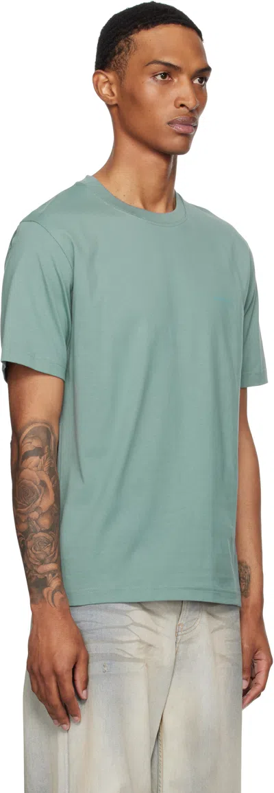 Norse Projects Blue Johannes Organic 'norse' Logo Print T-shirt In Green