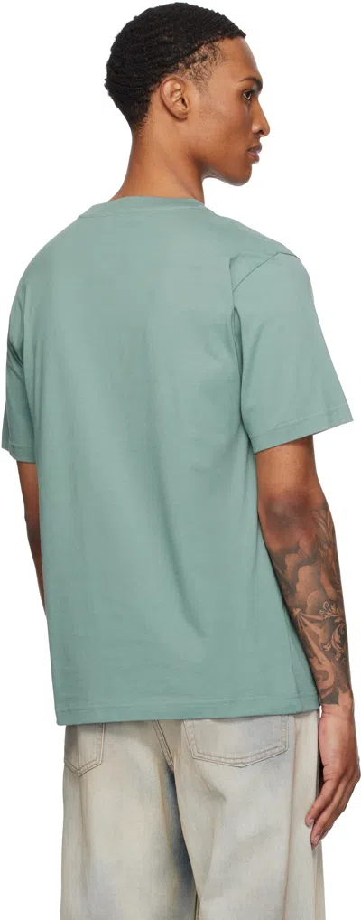 Norse Projects Blue Johannes Organic 'norse' Logo Print T-shirt In Green
