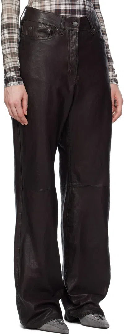 Acne Studios Brown Paneled Leather Pants