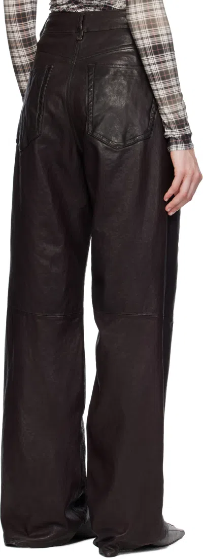 Acne Studios Brown Paneled Leather Pants