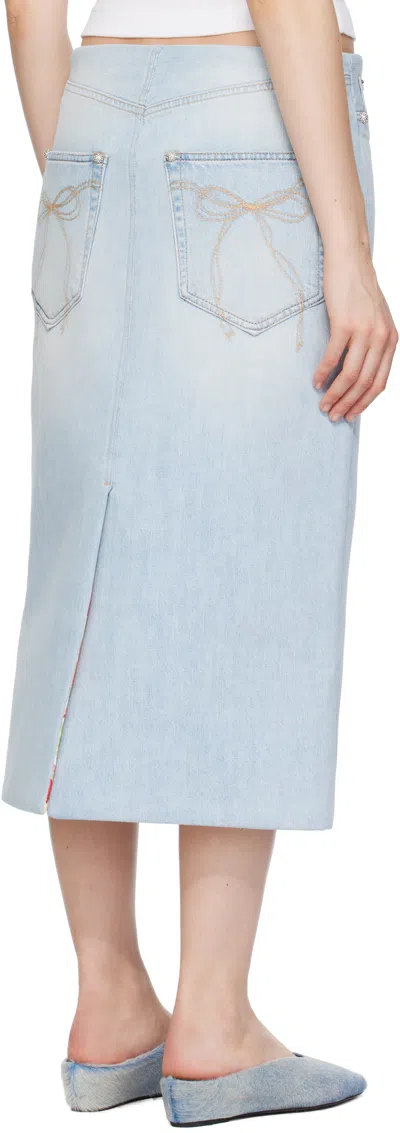 Acne Studios Blue Padded Denim Midi Skirt