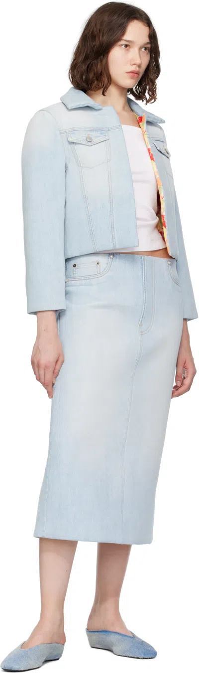Acne Studios Blue Padded Denim Midi Skirt