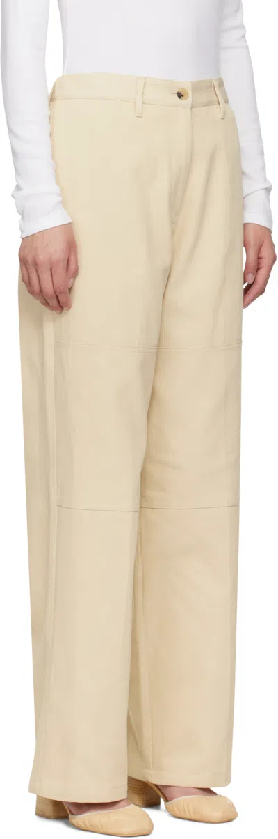 Le17septembre Beige Cotton Twill Work Trousers In Neutral