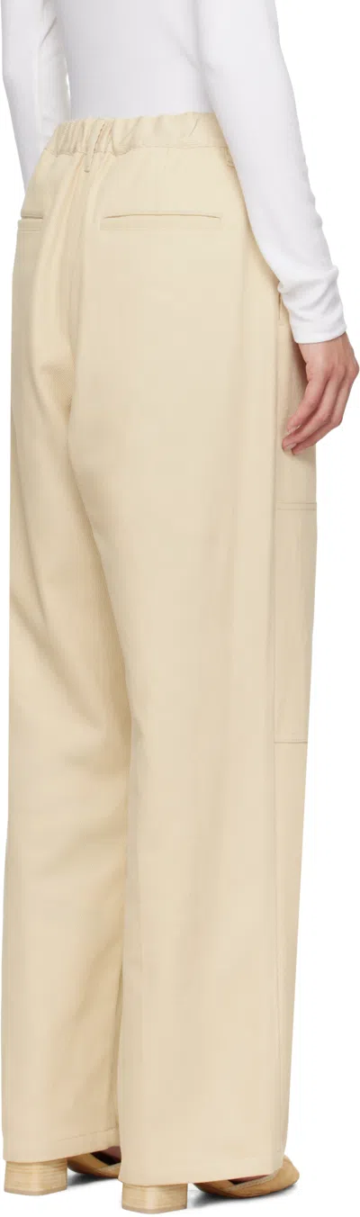 Le17septembre Beige Cotton Twill Work Trousers In Neutral