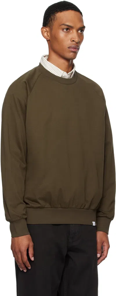 Norse Projects Brown Marten Relaxed Raglan Light Sweatshirt In Green
