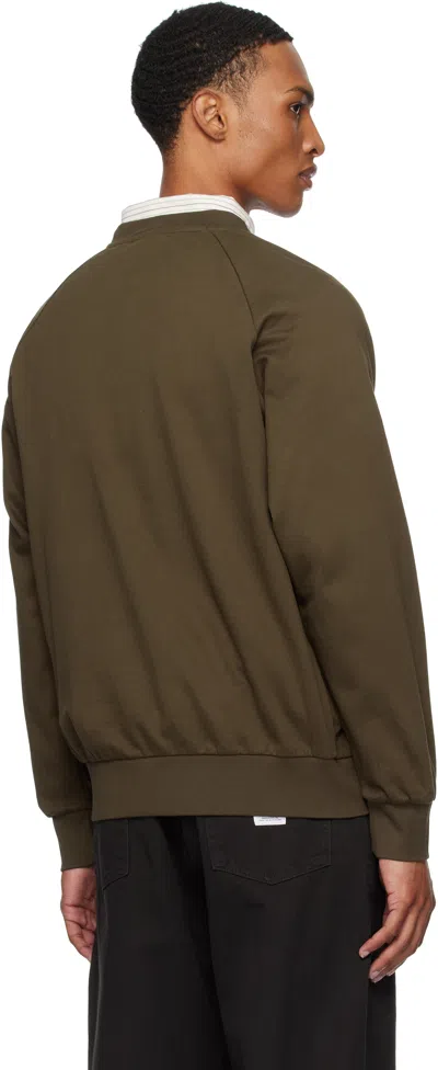 Norse Projects Brown Marten Relaxed Raglan Light Sweatshirt In Green