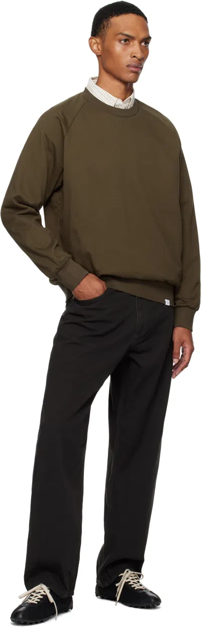 Norse Projects Brown Marten Relaxed Raglan Light Sweatshirt In Green