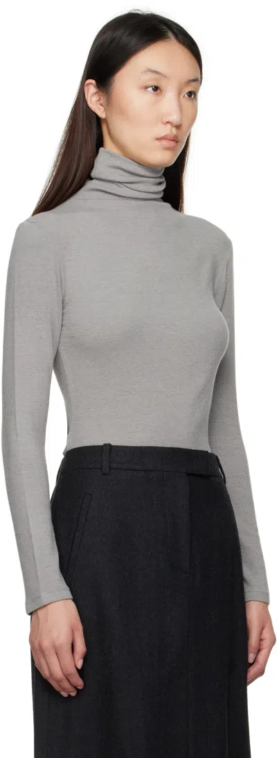 Le17septembre Gray Asymmetrical Turtleneck