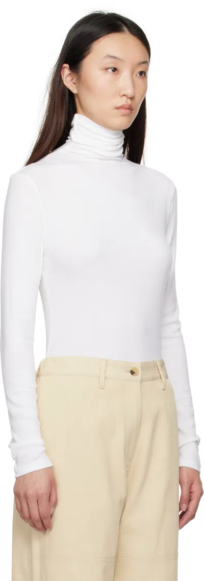 Le17septembre White Asymmetrical Turtleneck In White