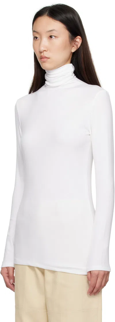 Le17septembre White Asymmetrical Turtleneck In White