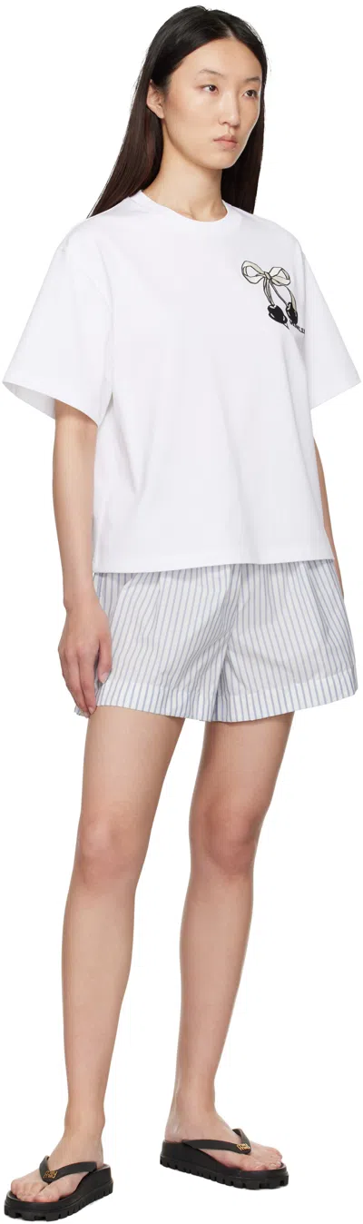 Moncler Short Rayé In Gray