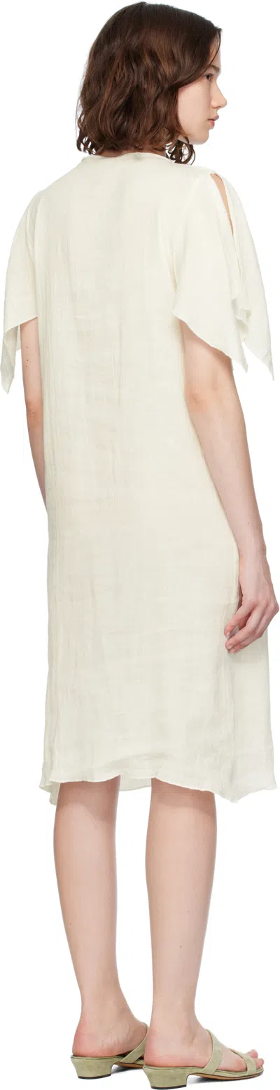 Baserange Off-white Folio Midi Dress In White