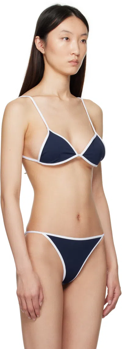 Sporty And Rich Navy Kate Bikini Top