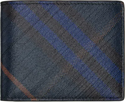 Burberry Check Coated Canvas Bifold Wallet In Black