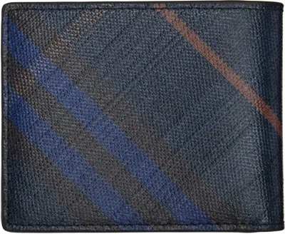 Burberry Check Coated Canvas Bifold Wallet In Black