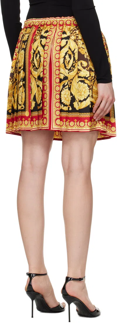 Versace Yellow & Red Barocco 92 Foulard Silk Miniskirt