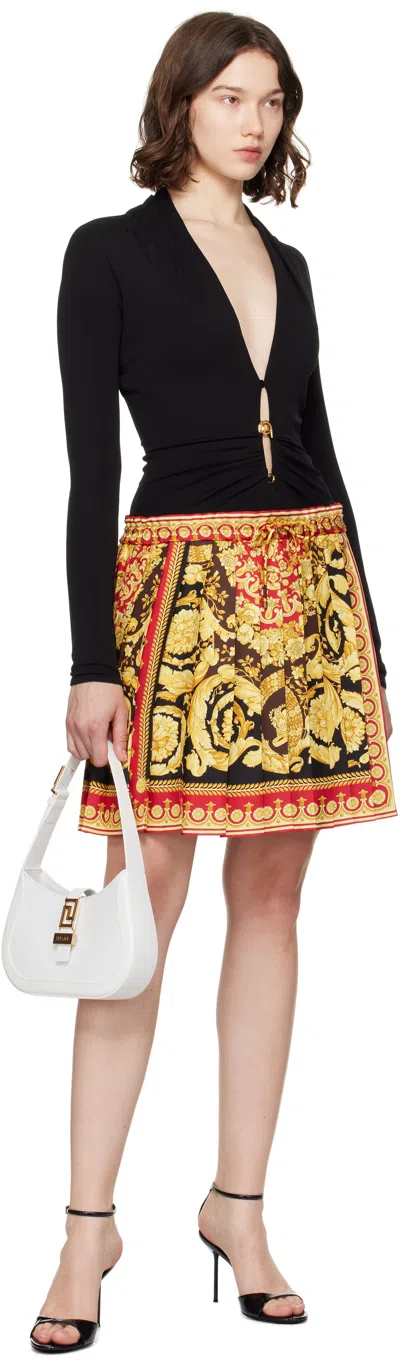 Versace Yellow & Red Barocco 92 Foulard Silk Miniskirt