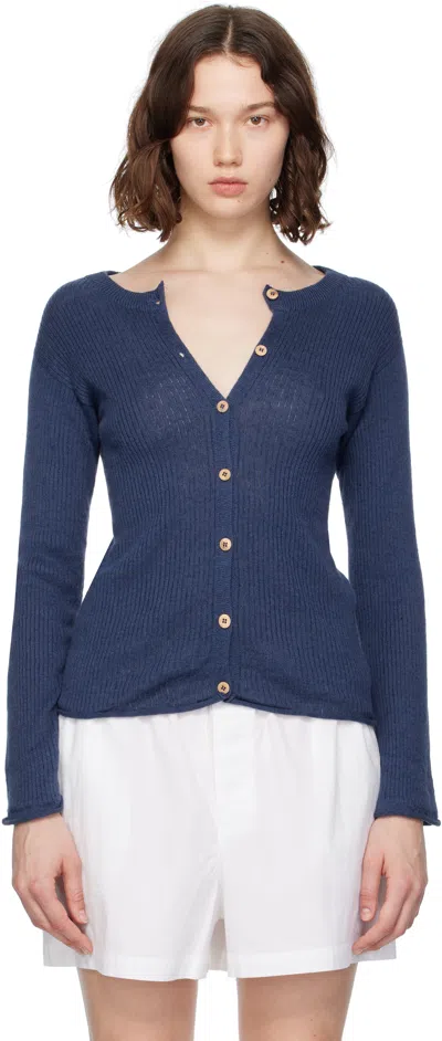 Baserange Blue Drip Cardigan In Blue